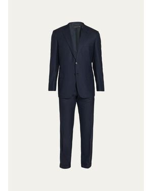 Brioni Brunico Wool & Silk Herringbone Two-Piece Suit - Blue