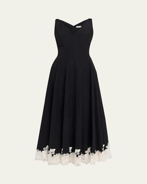Jonathan Simkhai Mira Cotton Faille Lace Midi Dress - Black