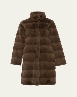 Lyla Grant Fur-Free Reversible Faux Mink Coat - Brown