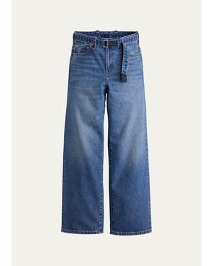 Sacai X Levi's Wide-Leg Belted Jeans - Blue
