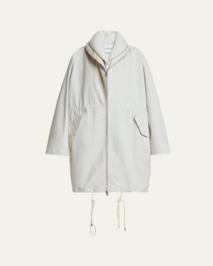 Givenchy Double Zip Shawl-Collar Oversized Jacket - White
