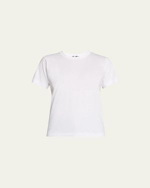 COMME DES GARÇONS PLAY Embroidered Heart And Invader Patch Cotton T-Shirt - Natural