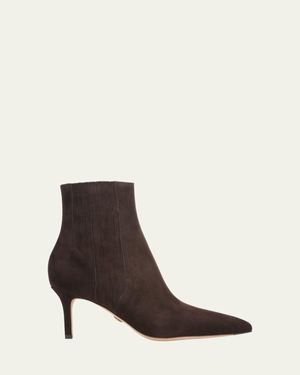 Veronica Beard 70Mm Lisa Suede Stiletto Ankle Booties - White