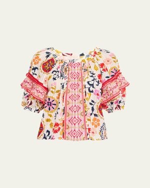 Ramy Brook Rebeca Scoop-Neck Blouse - Pink