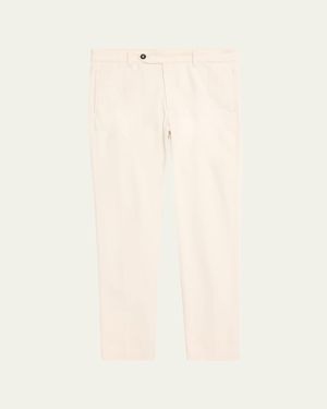 Massimo Alba Comfort Cotton Stretch Pants - Natural