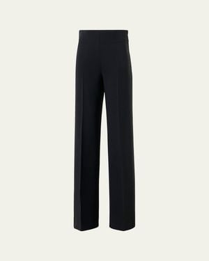 Akris Double-Face Wool Bootcut Pants - Blue
