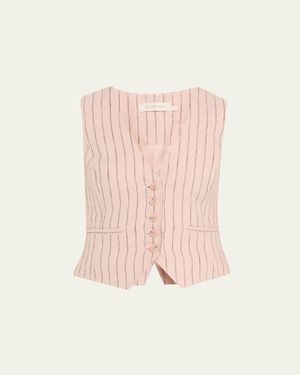 Zimmermann Alchemy Linen Waistcoat - Pink