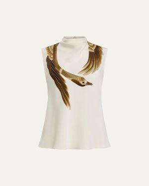 Altuzarra Arlie Draped Mock-Neck Top - Natural