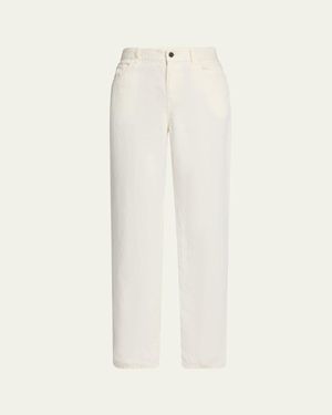 The Row Eglitta Straight-Leg Linen Jeans - Natural