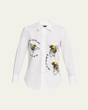 Libertine Bee Lieve New Classic Button-Down Shirt - Natural