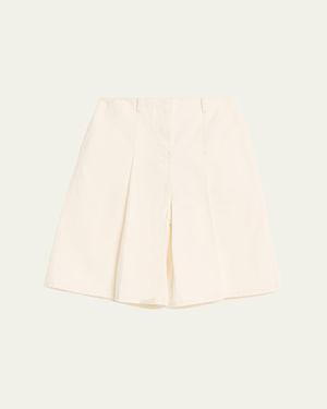 3.1 Phillip Lim Pleated Knee-Length Denim Shorts - Natural