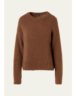 Akris Cashmere-Silk Boucle Knit Sweater - Brown