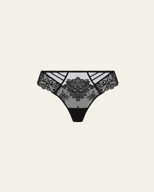 Lise Charmel Diva Glamour Embroidered Italian Briefs - Natural