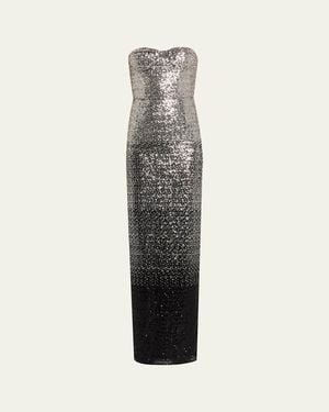 metallic ombr strapless maxi dress Radiance Ombre Strapless Blue Maxi Dress