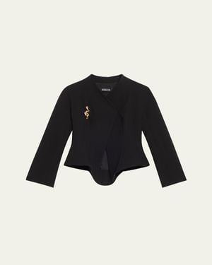 Ashlyn Prince V-Neck Asymmetric Jacket - Black