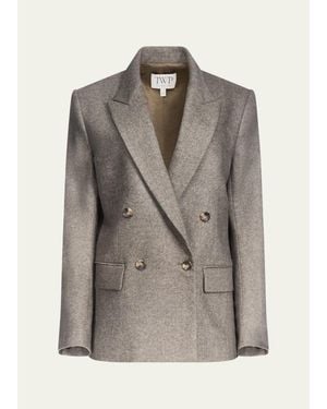 Twp Harper Double-Breasted Herringbone Blazer - Gray