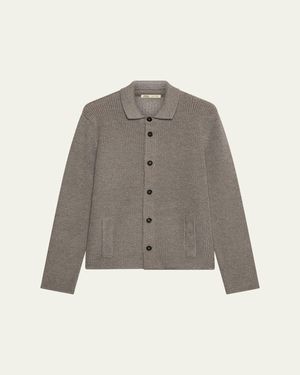 Baldassari Brenta Virgin Wool Knit Overshirt - Brown