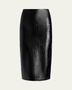 Alice + Olivia Maeve Vegan Leather Slip Skirt - Black