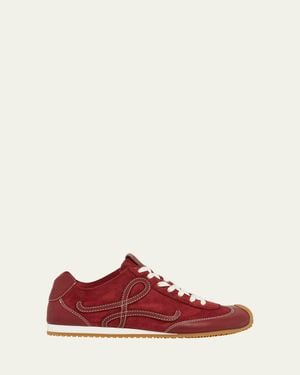 Loewe Ballet Runner 2.0 Mixed Leather Sneakers - Red
