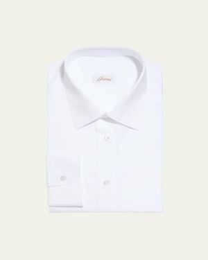 Brioni Closet Essential Solid Dress Shirt - White
