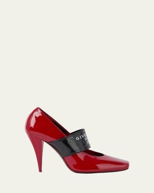 Givenchy Label Patent Leather Pumps - Red
