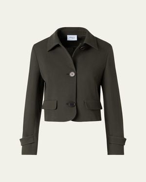 Akris Punto Button-Down Wool Jacket - Black