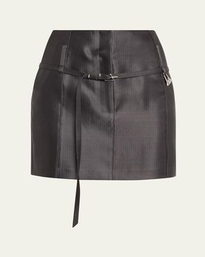 GRACE LING Relics Belted Mini Skirt - Gray