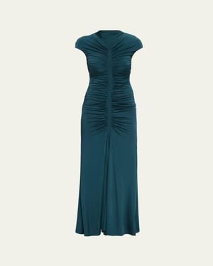 indian knee length dresses Floral Printed Long Dress: Modern Indian Gown by Raas USA
