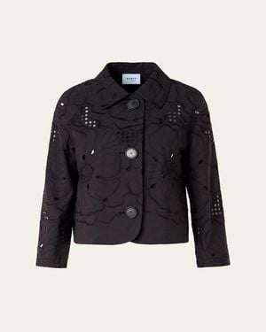 Akris Punto Flower Eyelet Jacket - Blue