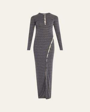 Nanushka Dakoa Buttoned Fine Merino Maxi Dress - Multicolor