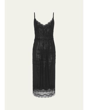 16Arlington Andrea Sequined Mesh Midi Dress - White