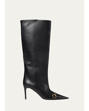 Gucci Donna 80Mm Leather Boots - Black