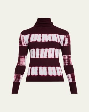 Cara Cara Reese Turtleneck Tie-Dyed Top - Red