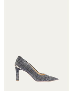 Gabriela Hearst Edwina 75Mm Bouclé-Effect Leather Pumps - White