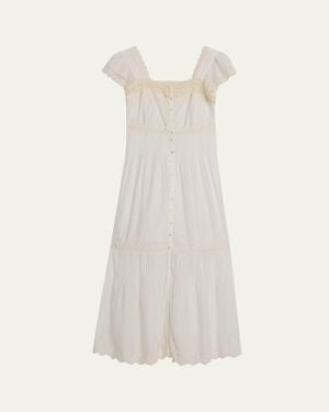 LoveShackFancy Georgine Eyelet Embroidered Maxi Dress - White