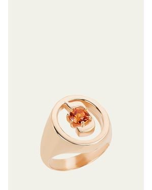 Procaccia Jewelry 18K Hebrew Nun Initial Signet Ring - Natural