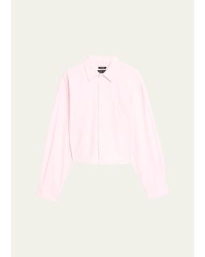 R13 Split-Hem Boyfriend Shirt - Pink