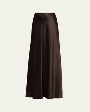 Ralph Lauren Masina Satin Trumpet Maxi Skirt - Black
