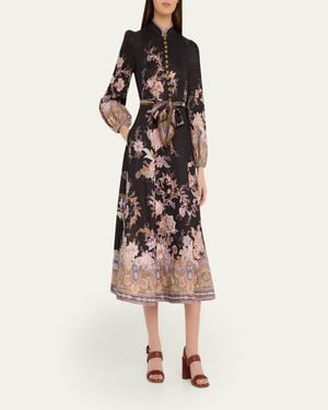 yellow flower midi dress Alice Floral Halter Midi Dress