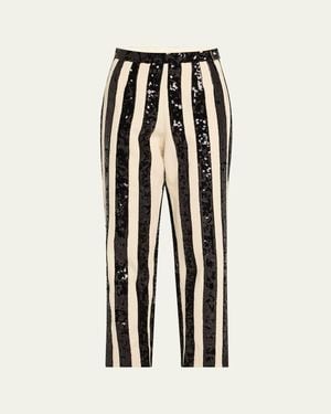 Bode Grandstand Hall Stripe Sequined Pants - Multicolor