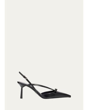 Prada 75Mm Strappy Leather Slingback Pumps - White
