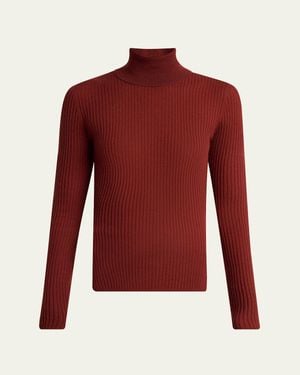 Gabriela Hearst Peppe Cashmere Silk Turtleneck Sweater - Red