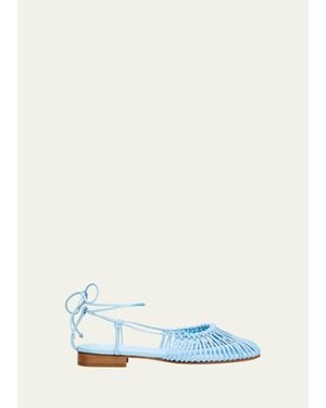 Hereu Mantera Knotted Leather Sandals - Blue