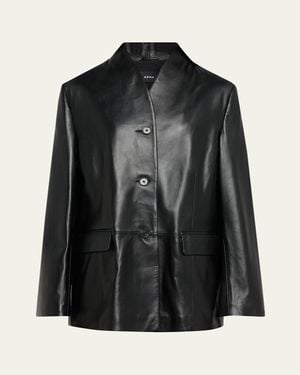 Arma Juno Button-Down Leather Jacket - Black