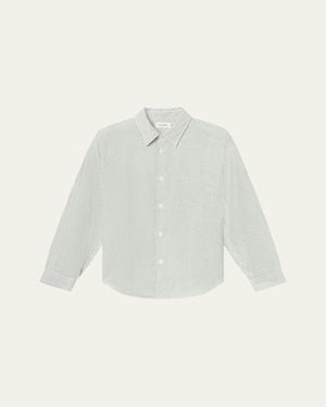 FRAME Striped Tencel-Blend Button-Down Shirt - White