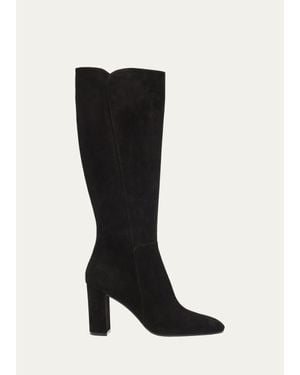 Gianvito Rossi 85Mm Suede Knee-High Boots - Black