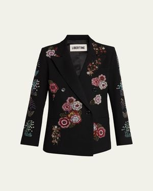 Libertine Colette Embellished Double-Breasted Jacket - Black