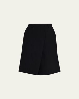 R13 Oversized Wool Crossover Shorts - Black