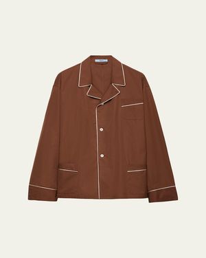 Prada Long-Sleeve Cotton Blouse - Brown
