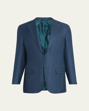 Kiton Solid Cashmere Sport Coat - Blue